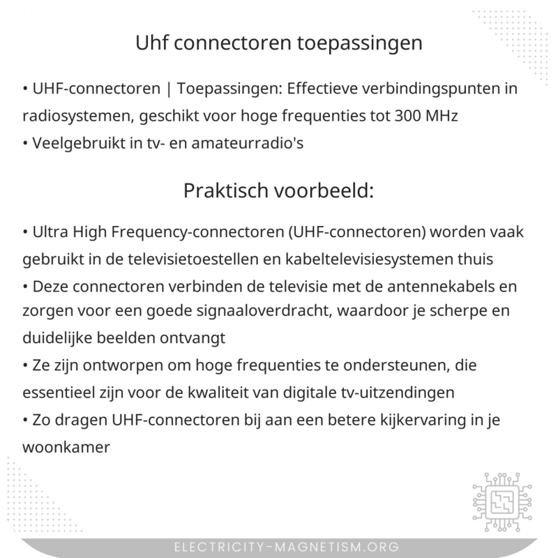 UHF-Connectoren | Toepassingen