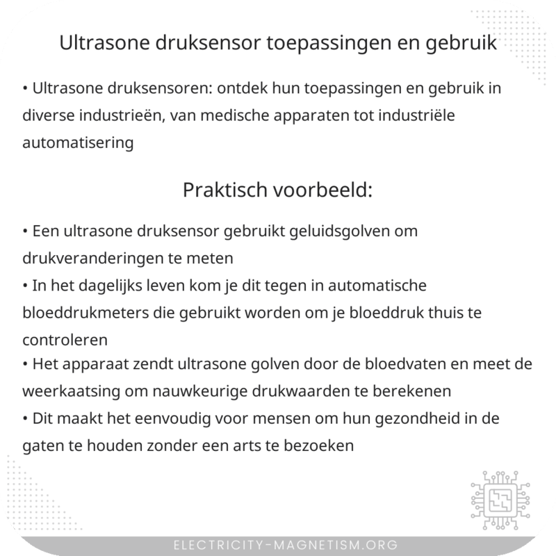 Ultrasone Druksensor | Toepassingen en Gebruik
