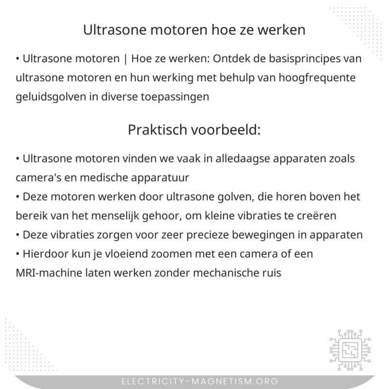 Ultrasone Motoren | Hoe Ze Werken