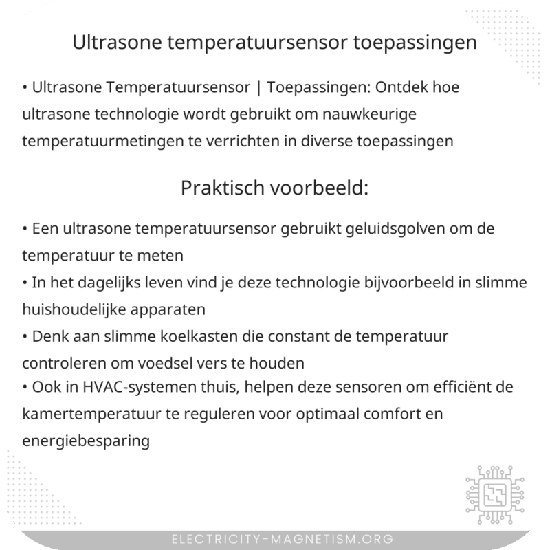 Ultrasone Temperatuursensor | Toepassingen