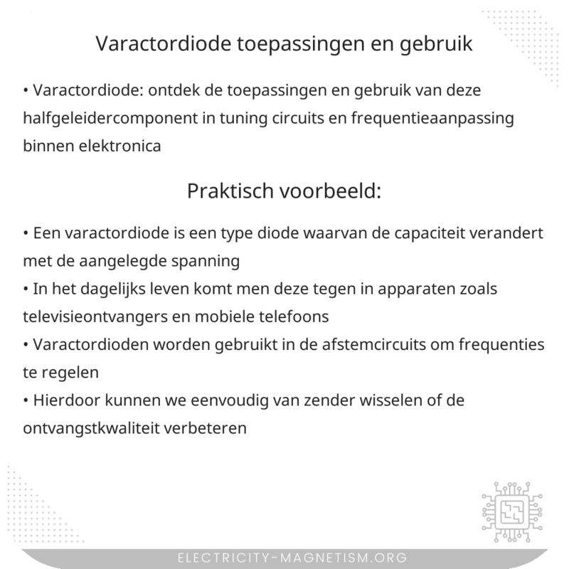 Varactordiode | Toepassingen en Gebruik