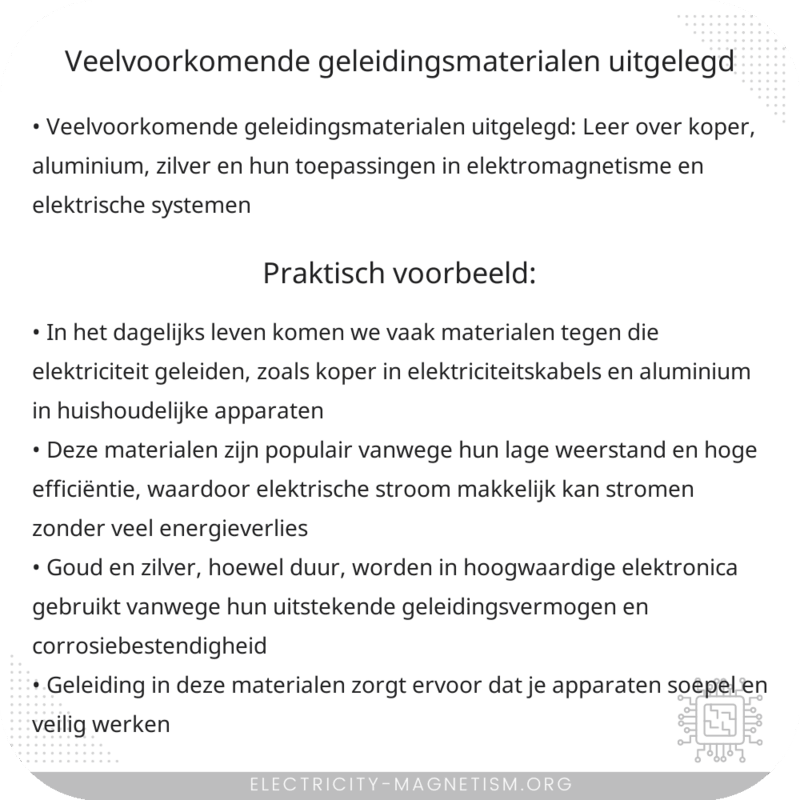 Veelvoorkomende geleidingsmaterialen uitgelegd