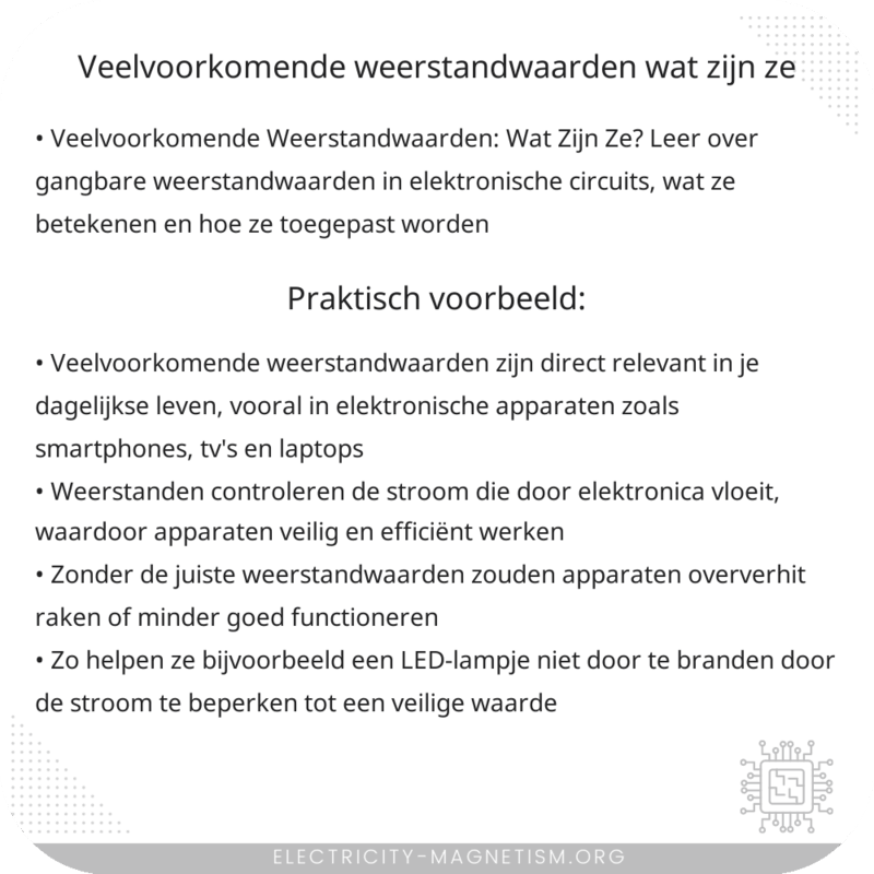 Veelvoorkomende Weerstandwaarden: Wat Zijn Ze?