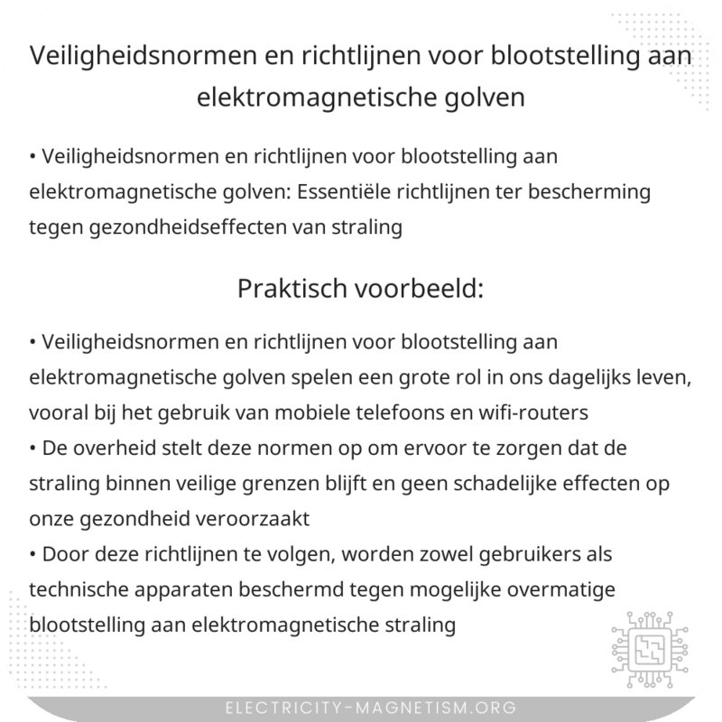Veiligheidsnormen en richtlijnen voor blootstelling aan elektromagnetische golven