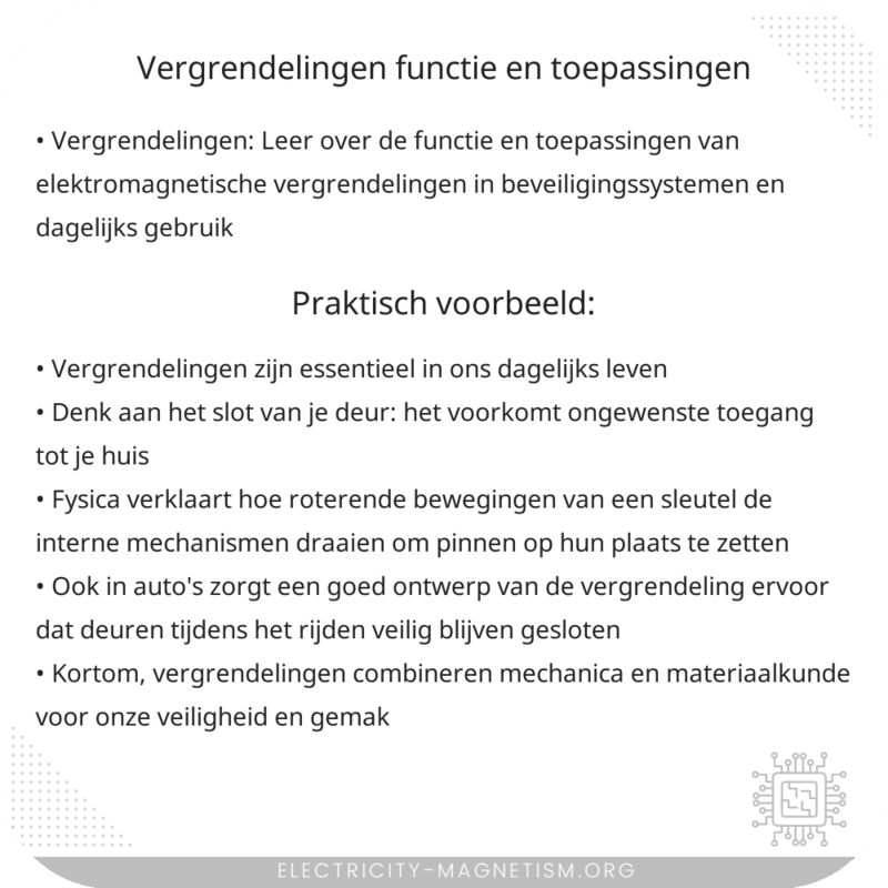 Vergrendelingen | Functie en Toepassingen