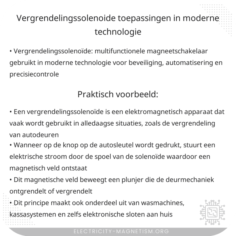 Vergrendelingssolenoïde | Toepassingen in Moderne Technologie