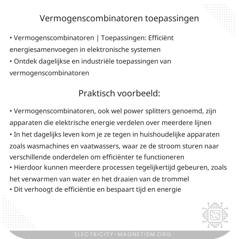 Vermogenscombinatoren | Toepassingen