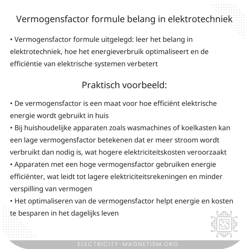 Vermogensfactor Formule | Belang in Elektrotechniek