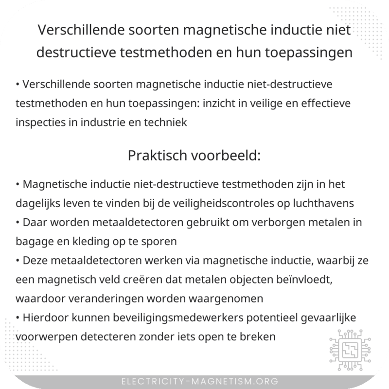Verschillende soorten magnetische inductie niet-destructieve testmethoden en hun toepassingen