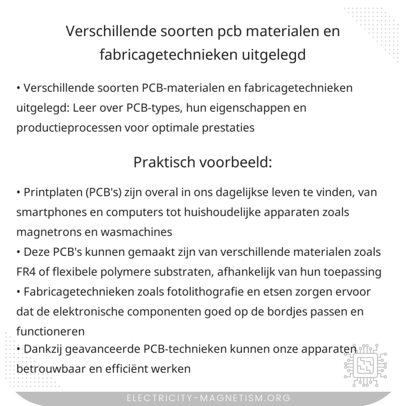 Verschillende soorten PCB-materialen en fabricagetechnieken uitgelegd