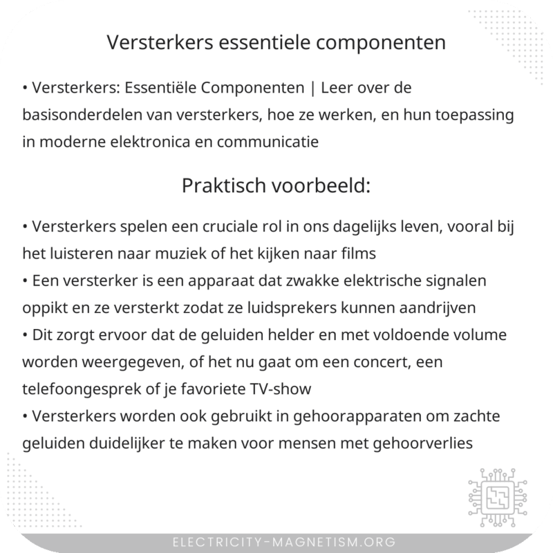 Versterkers | Essentiële Componenten