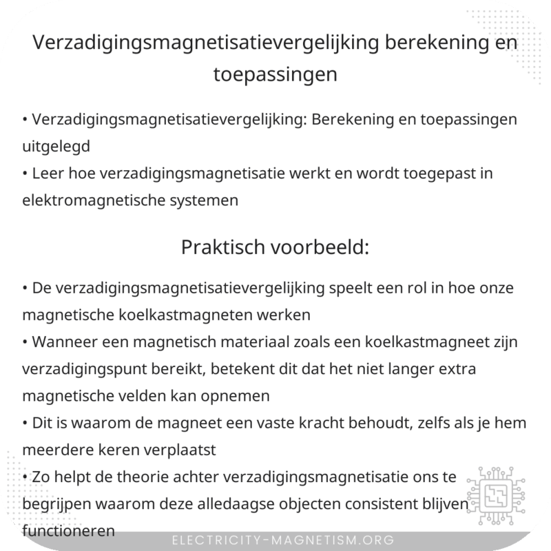 Verzadigingsmagnetisatievergelijking | Berekening en Toepassingen