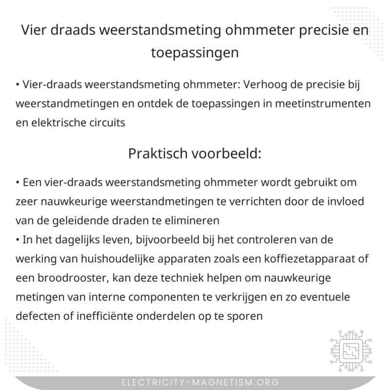 Vier-draads Weerstandsmeting Ohmmeter | Precisie en Toepassingen