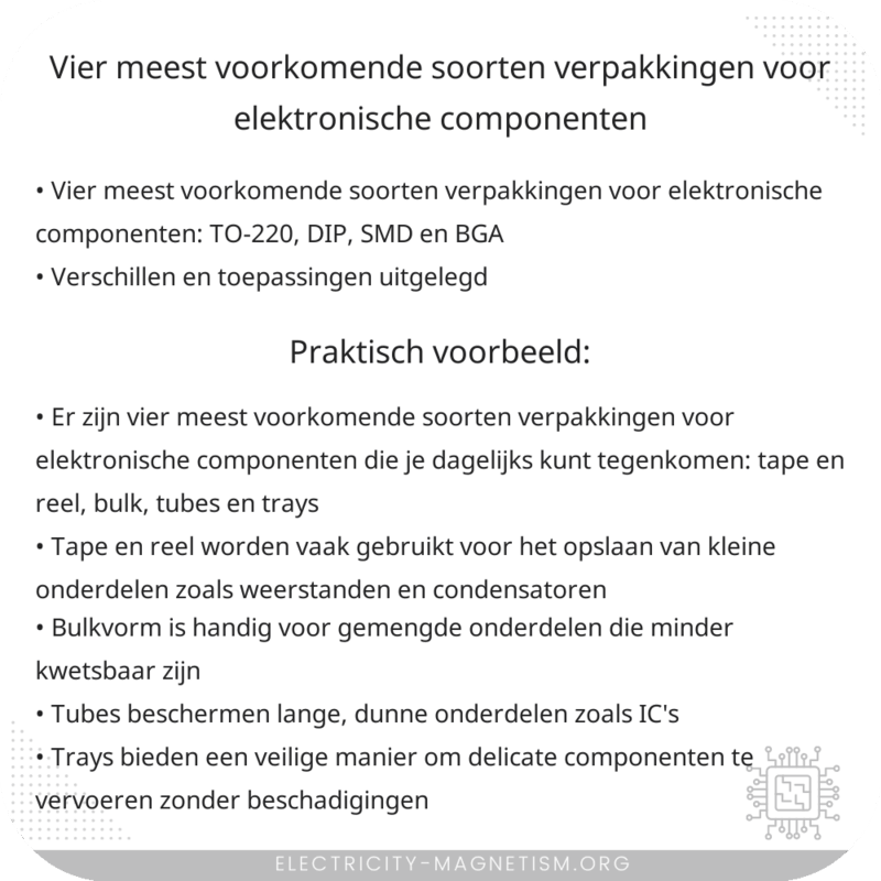 Vier meest voorkomende soorten verpakkingen voor elektronische componenten