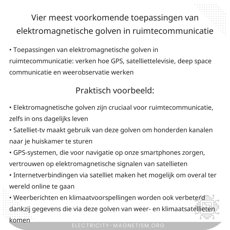 Vier meest voorkomende toepassingen van elektromagnetische golven in ruimtecommunicatie