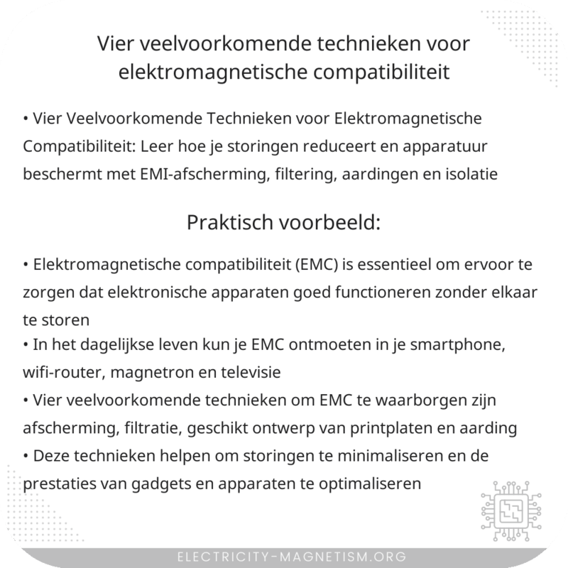 Vier Veelvoorkomende Technieken voor Elektromagnetische Compatibiliteit