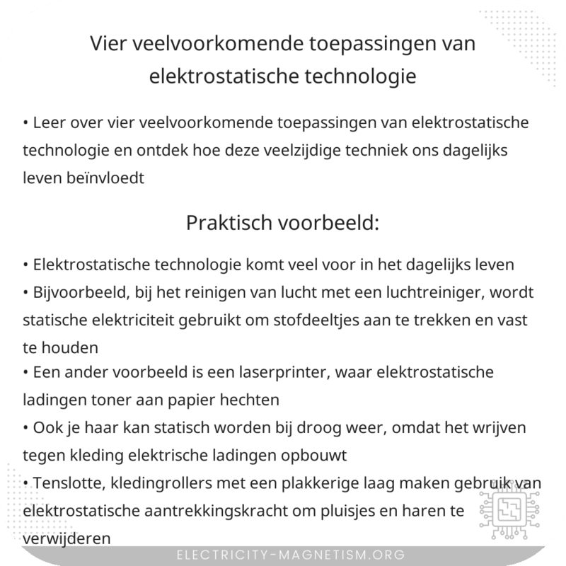 Vier veelvoorkomende toepassingen van elektrostatische technologie