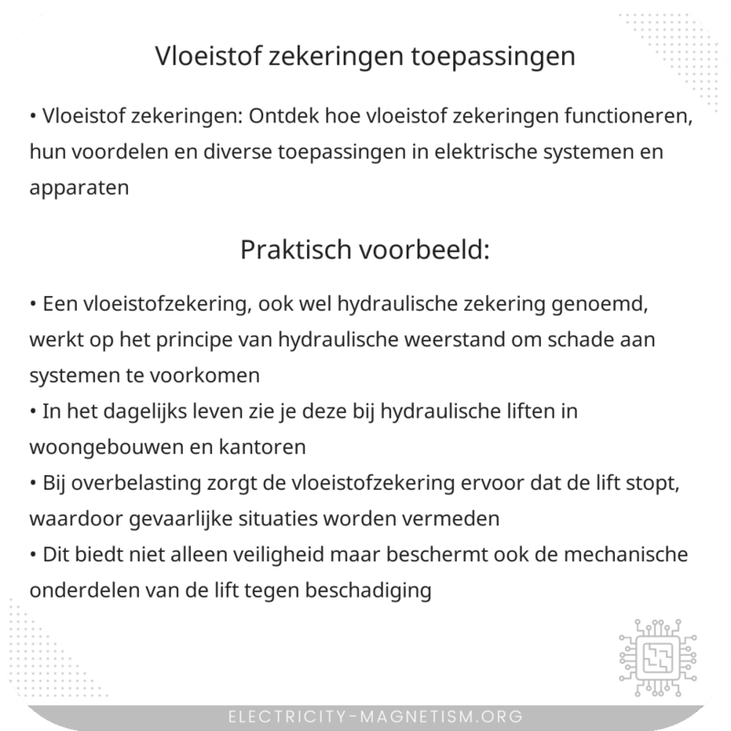 Vloeistof Zekeringen | Toepassingen