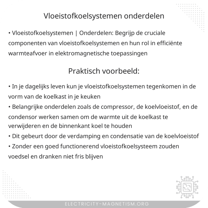 Vloeistofkoelsystemen | Onderdelen