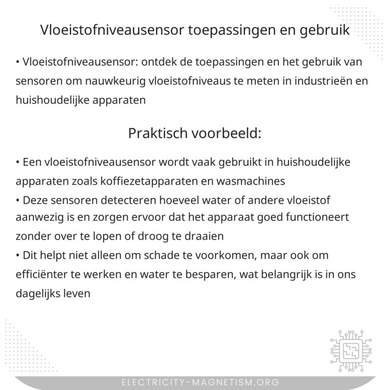 Vloeistofniveausensor | Toepassingen en Gebruik