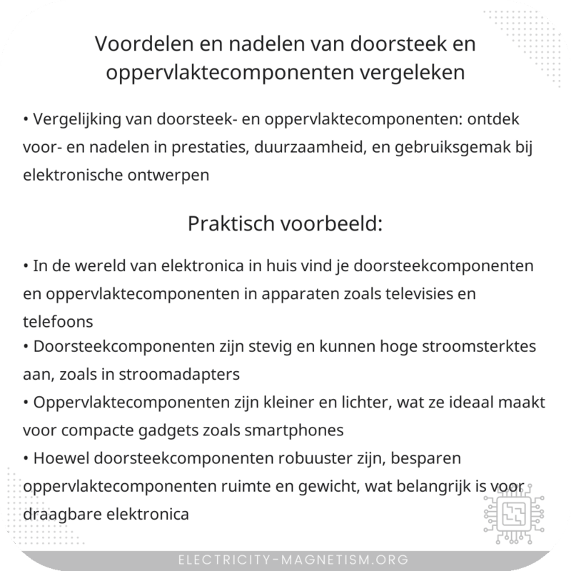 Voordelen en nadelen van doorsteek- en oppervlaktecomponenten vergeleken