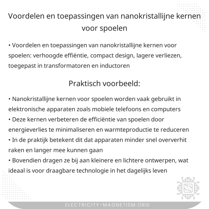 Voordelen en Toepassingen van Nanokristallijne Kernen voor Spoelen