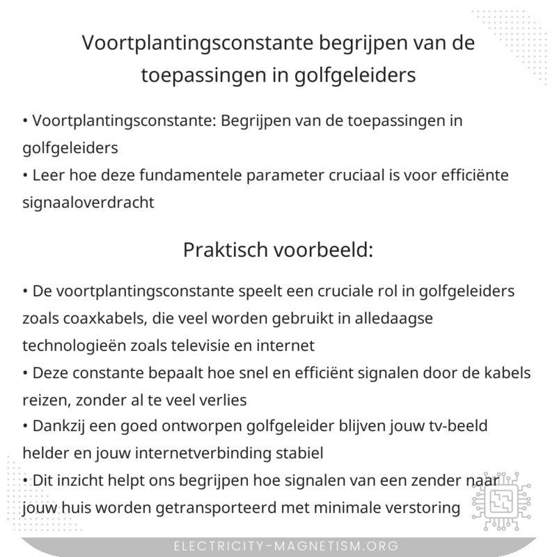 Voortplantingsconstante | Begrijpen van de Toepassingen in Golfgeleiders