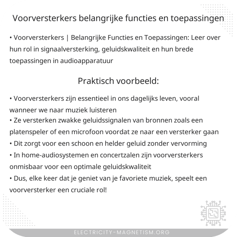 Voorversterkers | Belangrijke Functies en Toepassingen