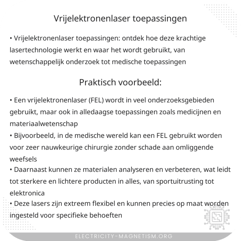 Vrijelektronenlaser | Toepassingen