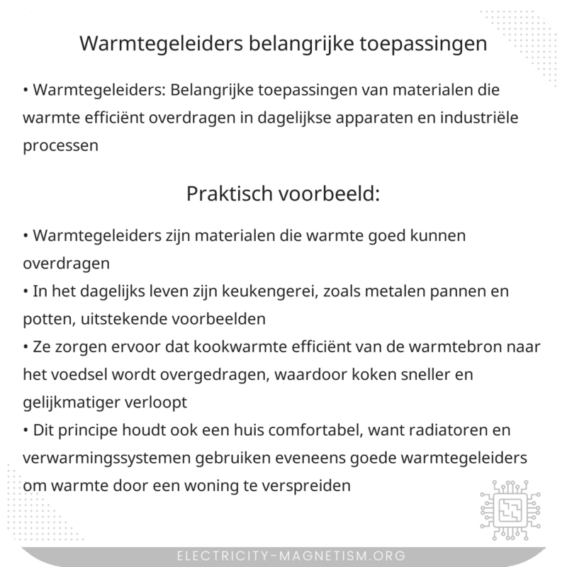 Warmtegeleiders | Belangrijke Toepassingen