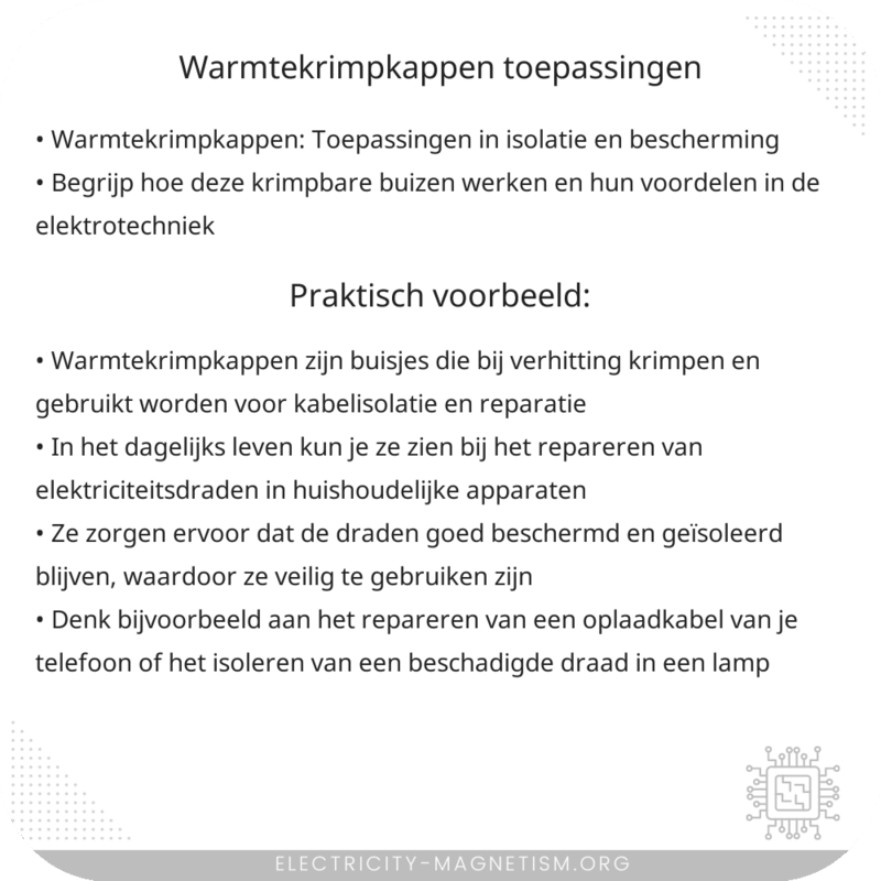 Warmtekrimpkappen | Toepassingen