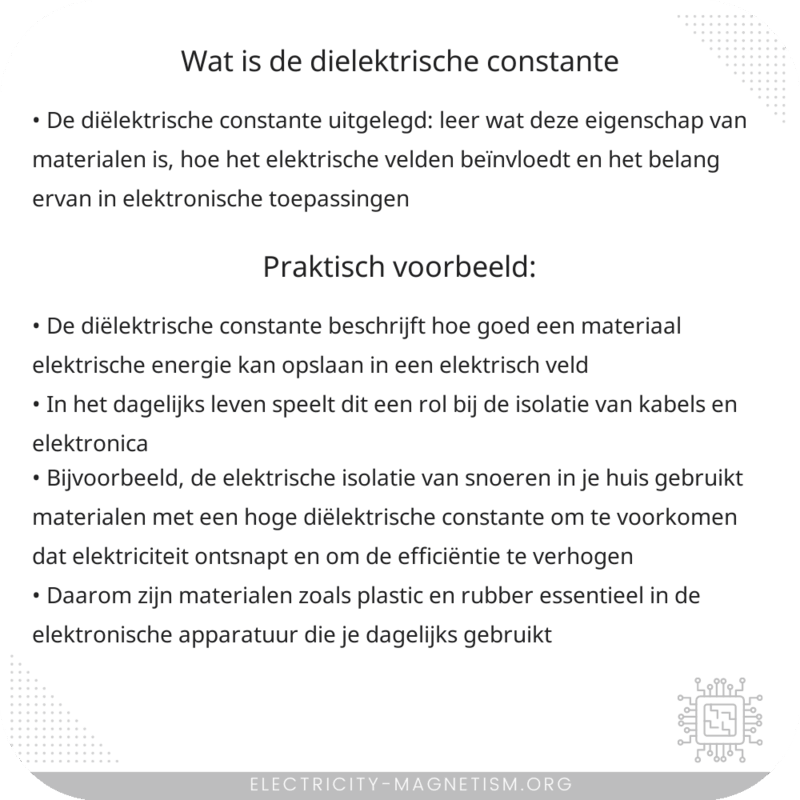 Wat is de diëlektrische constante?