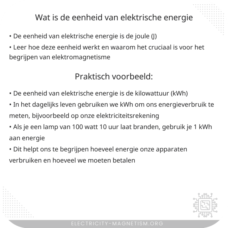 Wat is de eenheid van elektrische energie?