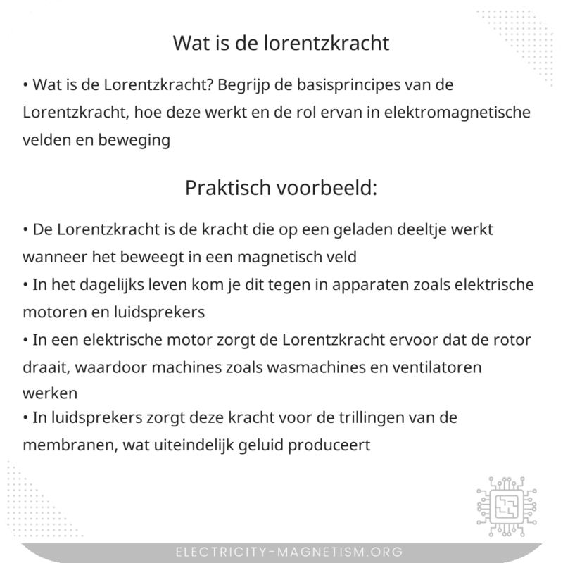 Wat is de Lorentzkracht?