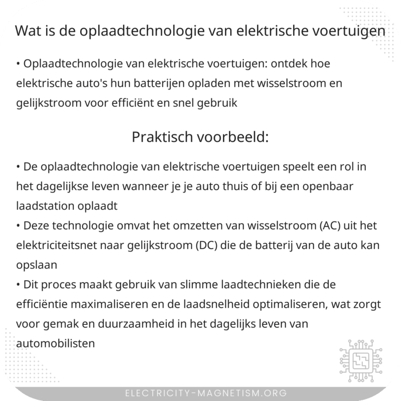 Wat is de oplaadtechnologie van elektrische voertuigen?