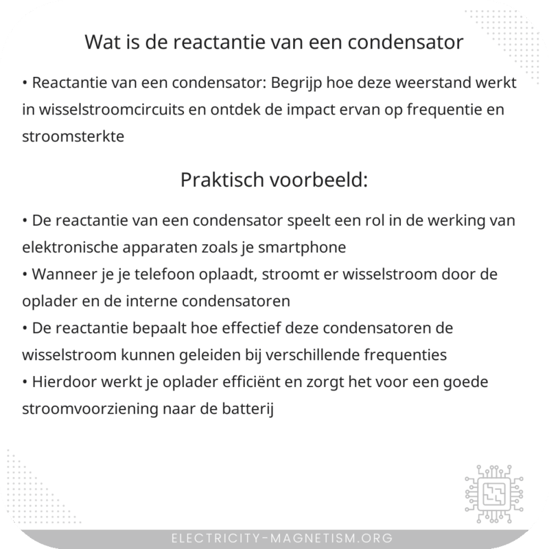 Wat is de reactantie van een condensator?