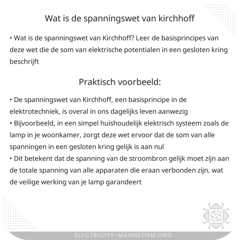 Wat is de spanningswet van Kirchhoff?