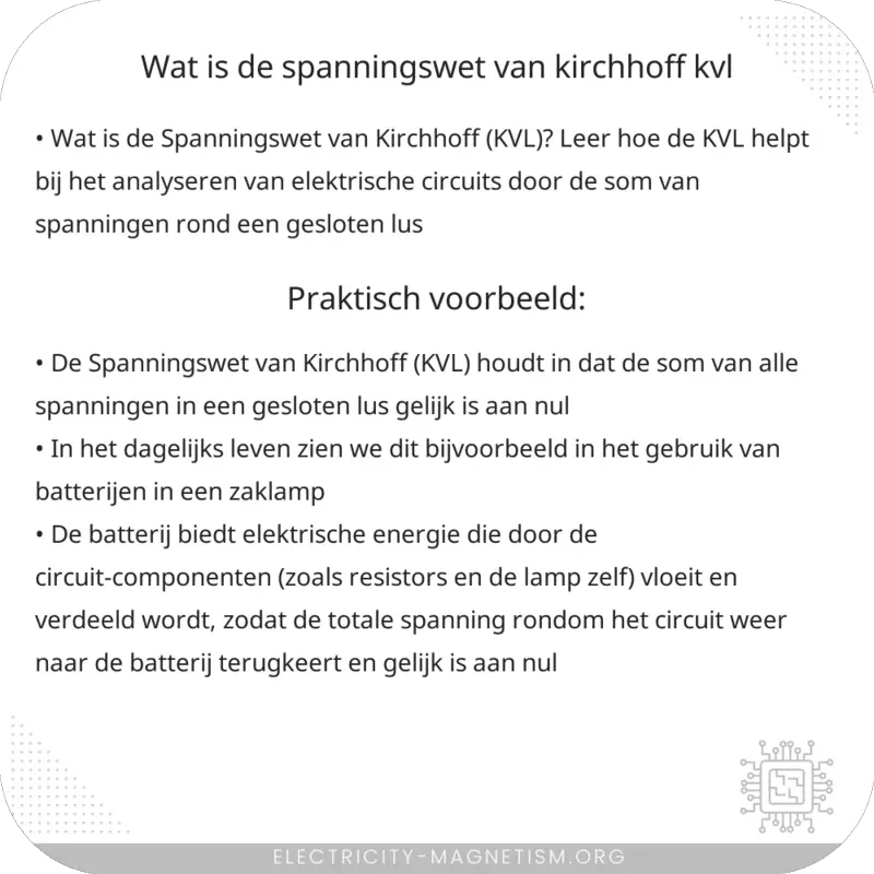 Wat is de Spanningswet van Kirchhoff (KVL)?