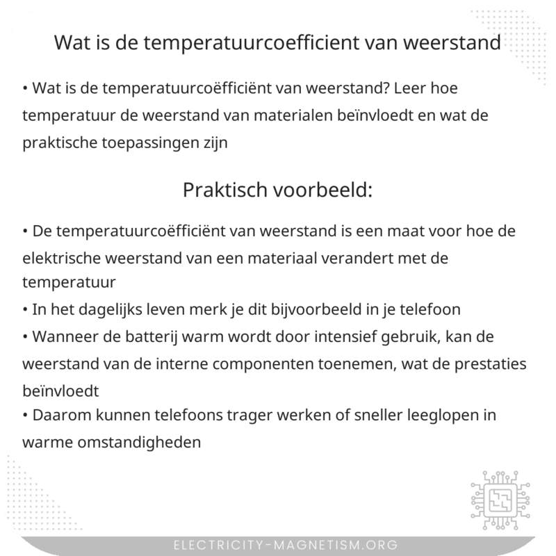 Wat is de temperatuurcoëfficiënt van weerstand?