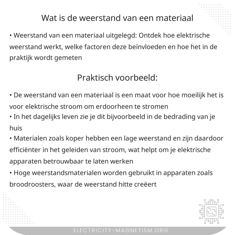 Wat is de weerstand van een materiaal?
