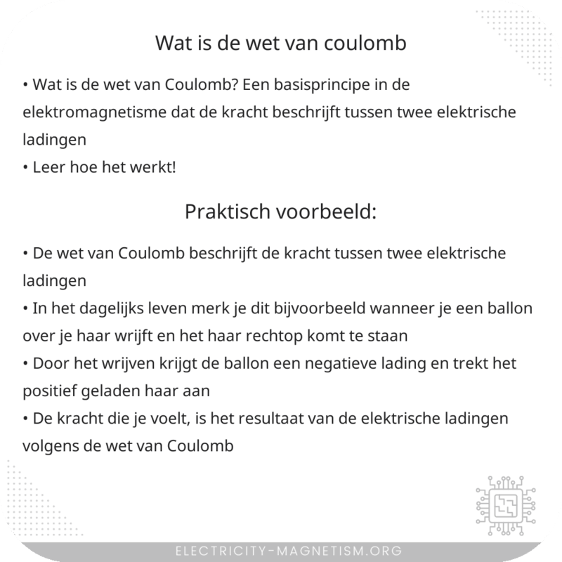 Wat is de wet van Coulomb?