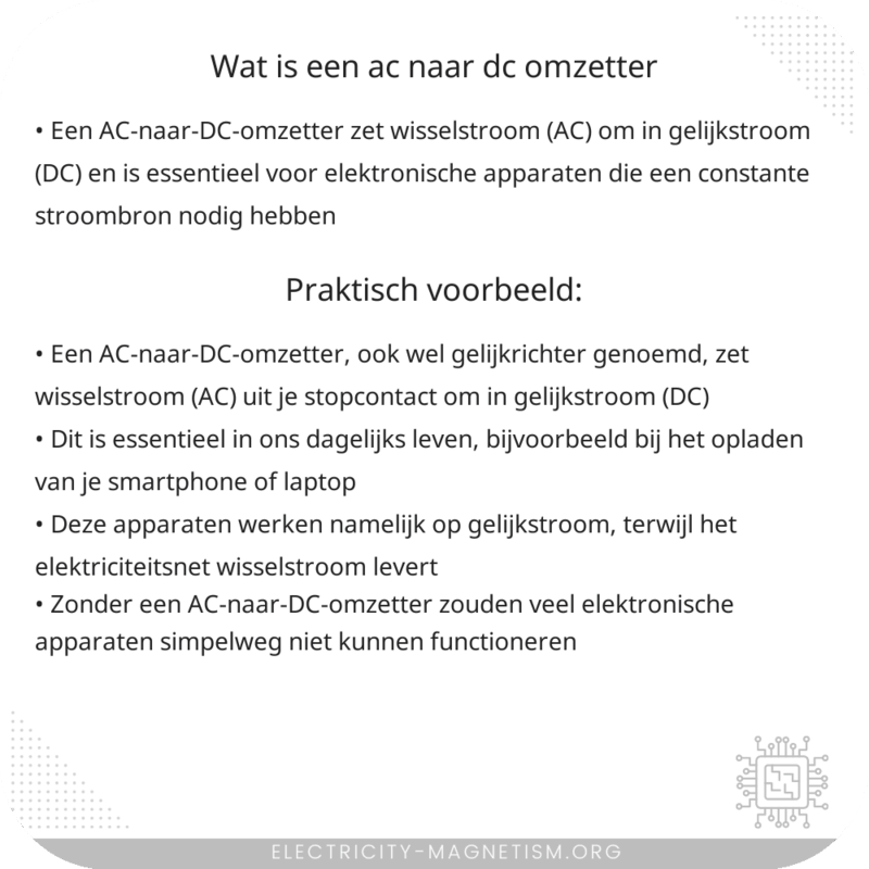 Wat is een AC-naar-DC-omzetter?
