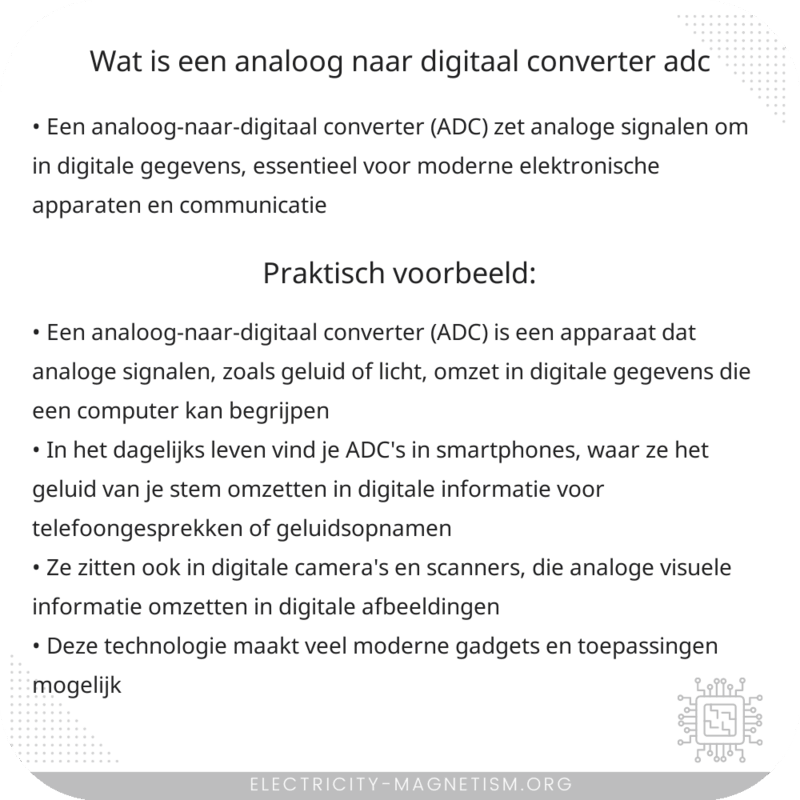 Wat is een analoog-naar-digitaal converter (ADC)?