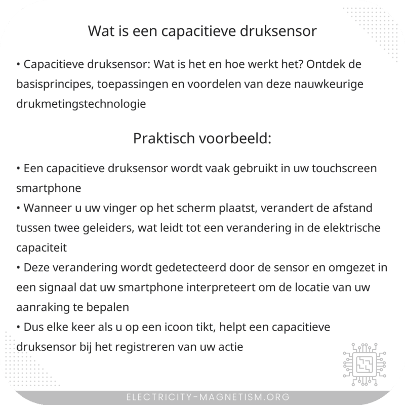 Wat is een capacitieve druksensor?