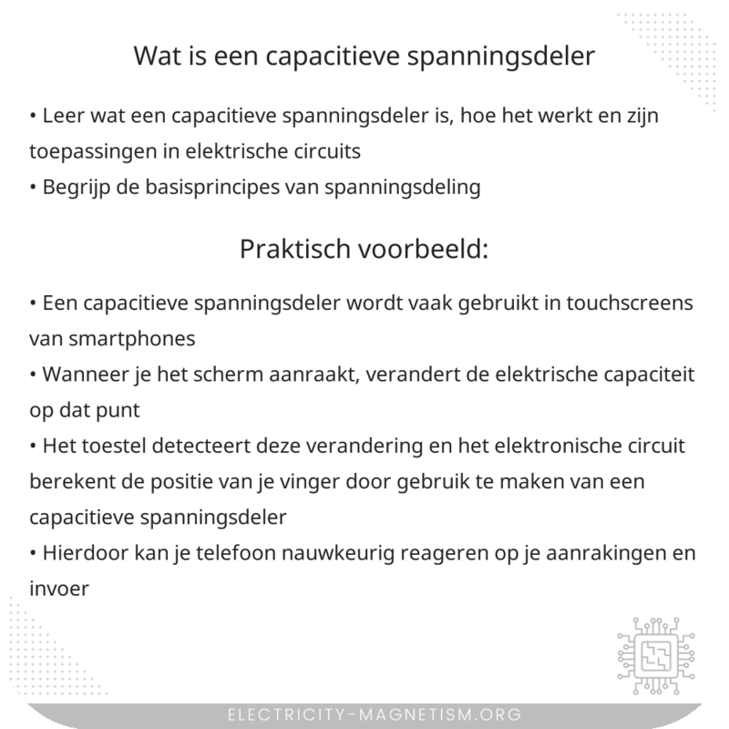 Wat is een capacitieve spanningsdeler?