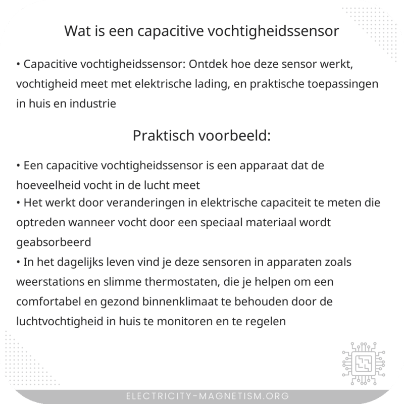 Wat is een capacitive vochtigheidssensor?