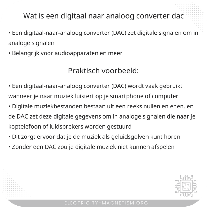 Wat is een digitaal-naar-analoog converter (DAC)?