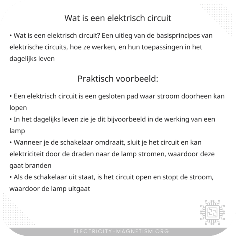 Wat is een elektrisch circuit?