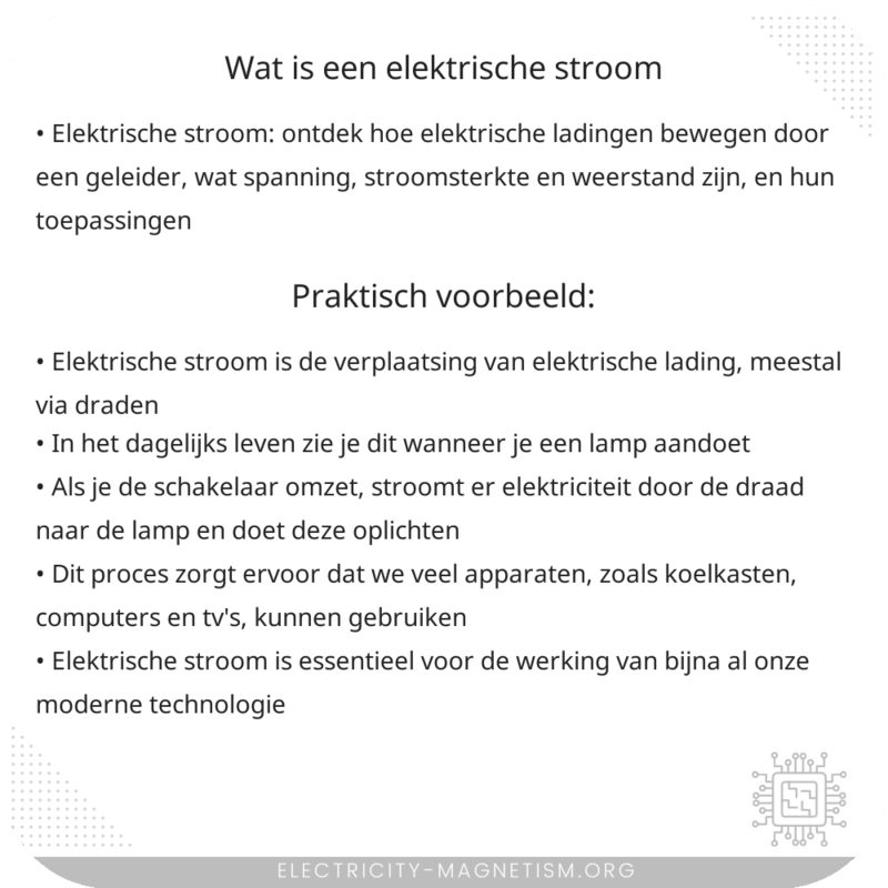 Wat is een elektrische stroom?