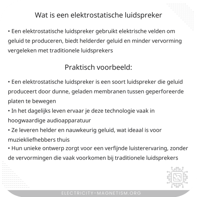 Wat is een elektrostatische luidspreker?